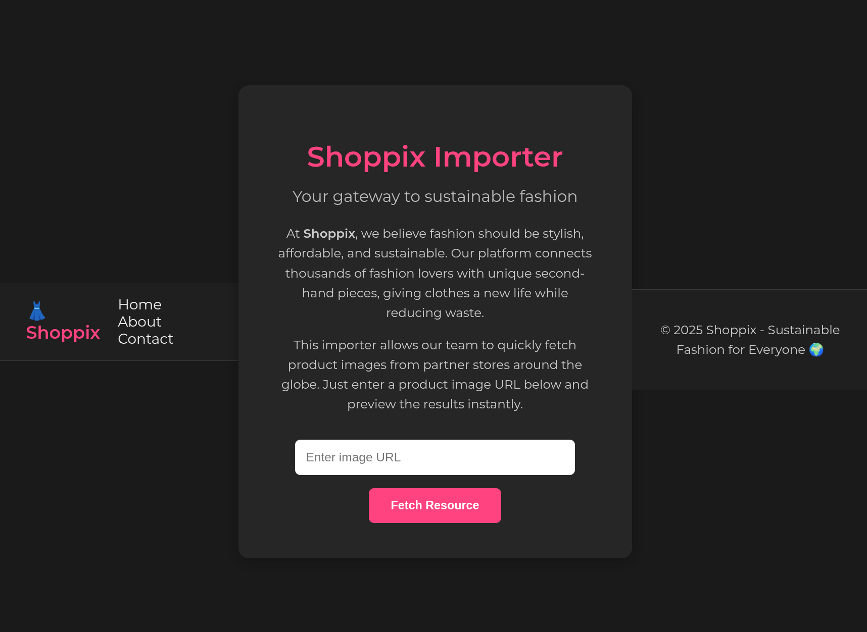 image of the main page